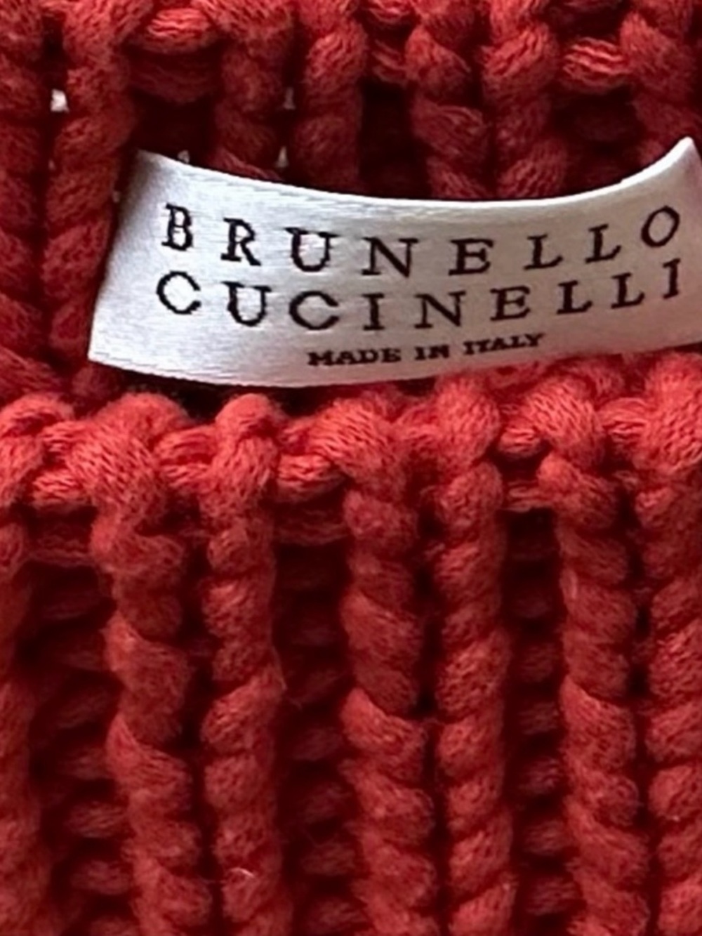Brunello Cucinelli Rust Ribbed Knit Sweater - Picture 6 of 10